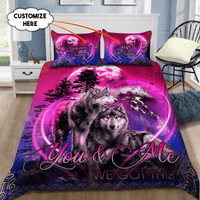 Custom Name Couple Wolf 3D All Over Printed Bedding Set - Wonder Print Shop