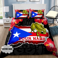 Customize Name Coqui And Love Puerto Rico Bedding Set - Wonder Print Shop