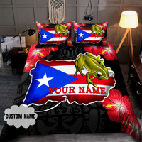 Customize Name Coqui And Love Puerto Rico Bedding Set - Wonder Print Shop