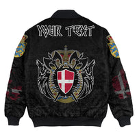 (Custom) Viking - Denmark Flag and Map Bomber Jacket style Viking Geri and Freki RLT12 - Wonder Print Shop
