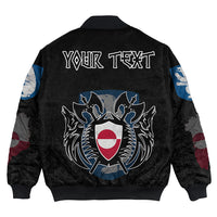 (Custom) Viking - Greenland Flag and Map Bomber Jackets style Viking Geri and Freki RLT12 - Wonder Print Shop