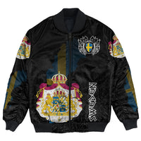 (Custom) Viking - Sweden Flag and Map Bomber Jackets style Viking Geri and Freki RLT12 - Wonder Print Shop