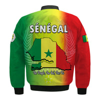 Senegal Bomber Jacket Lion With Senegal Map Reggae Style - Wonder Print Shop