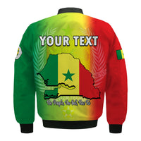 (Custom Personalised) Senegal Bomber Jacket Lion With Senegal Map Reggae Style - Wonder Print Shop