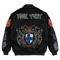 (Custom) Viking - Finland Flag and Map Bomber Jackets style Viking Geri and Freki RLT12 - Wonder Print Shop