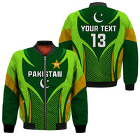 (Custom Text and Number) Pakistan Cricket Bomber Jacket Green Shaheens Champion LT13 - Wonder Print Shop