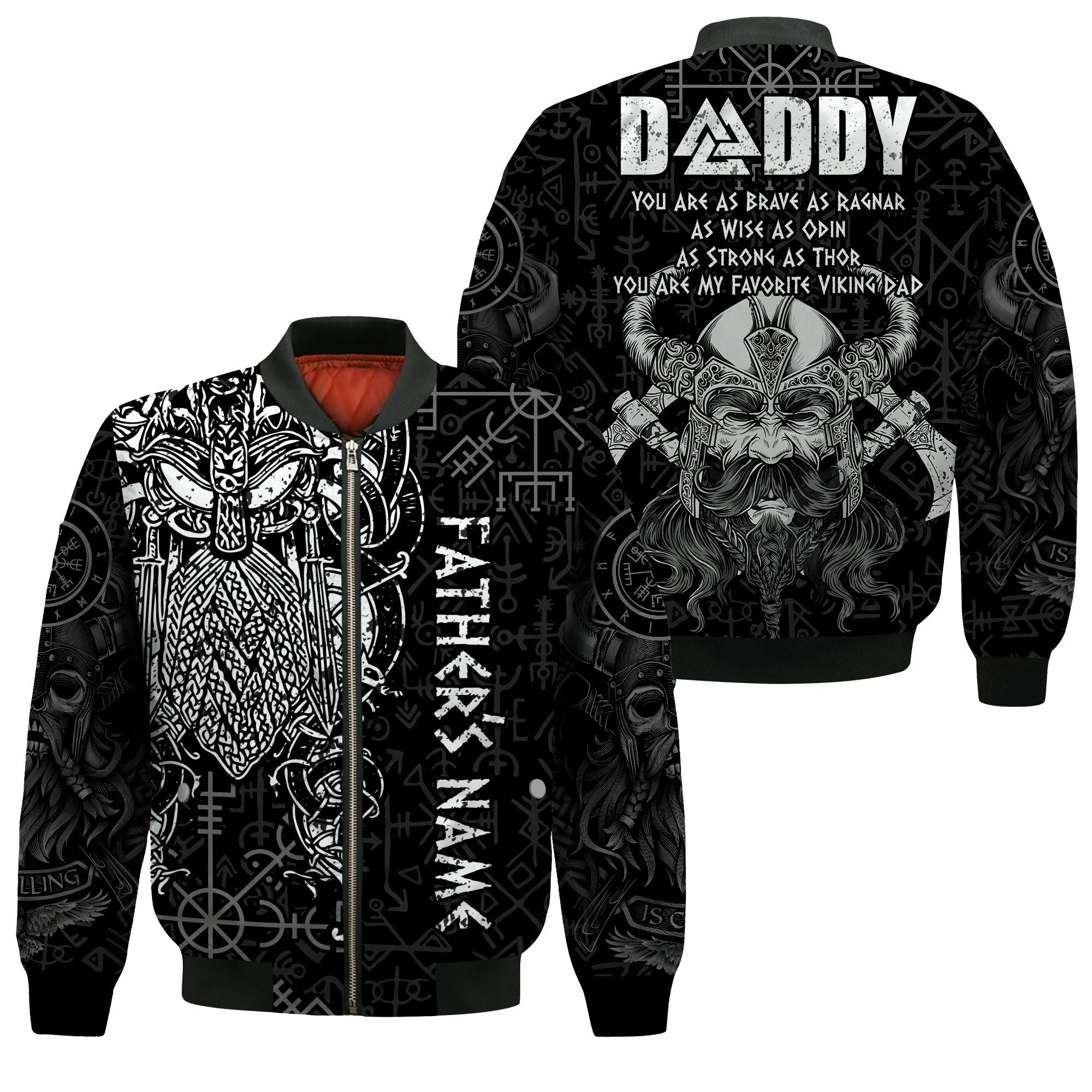custom-personalised-viking-dad-bomber-jacket-odin-runes-fathers-day