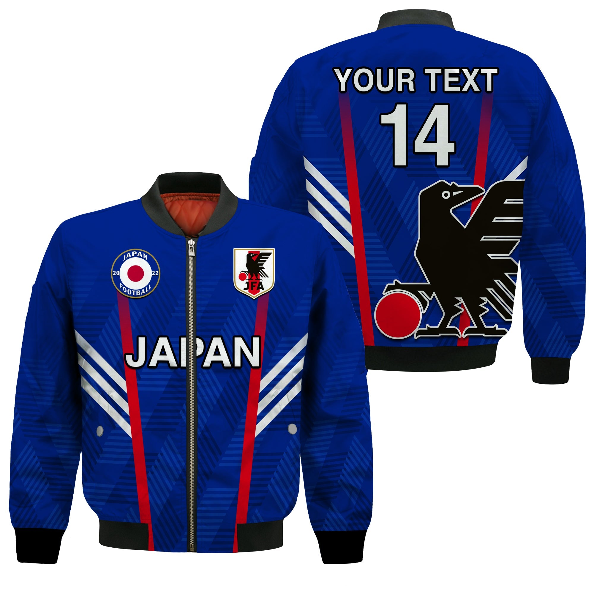 custom-text-and-number-japan-football-bomber-jacket-samurai-blue-world-cup-2022