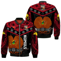Papua New Guinea Rugby Bomber Jacket PNG Kumuls Bird Of Paradise Black - Wonder Print Shop