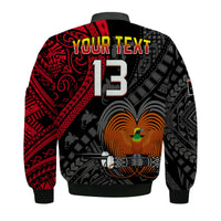 Custom Text and Number Papua New Guinea Bomber Jacket Raggiana Birds Of Paradise Happy 47th Independence Day LT13 - Wonder Print Shop