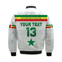 (Custom Text and Number) Senegal Football 2022 Bomber Jacket Champion Teranga Lions Mix African Pattern LT13 - Wonder Print Shop