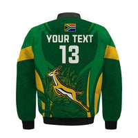 (Custom Text and Number) South Africa Rugby Bomber Jacket Springboks Champion LT13 - Wonder Print Shop