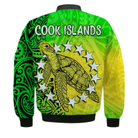 Cook Islands Bomber Jacket Cook Islands Coat Of Arms Turtle Polynesian - Wonder Print Shop