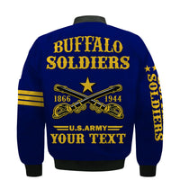 (Custom Text And Chapter) Buffalo Soldiers Bomber Jacket BSMC United States Army Simple Style - Wonder Print Shop
