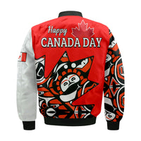 (Custom Personalised) Canada Haida Bomber Jacket Maple Leaf Canadian LT13 - Wonder Print Shop