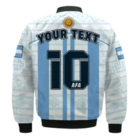 (Custom Text And Number) Argentina Football 2022 Bomber Jacket Vamos La Albiceleste - Wonder Print Shop