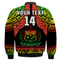 Custom Text And Number Samoa Rugby Bomber Jacket Teuila Torch Ginger Gradient Style - Wonder Print Shop