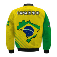 Brazil Football Bomber Jacket Brasil Map Come On Canarinho Sporty Style - Wonder Print Shop