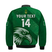 (Custom Text And Number) Saudi Arabia Football Bomber Jacket Green Falcons World Cup 2022 - Wonder Print Shop