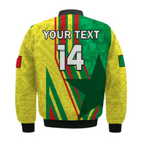 (Custom Text And Number) Senegal Football Bomber Jacket Allez Les Lions Sporty Style - Wonder Print Shop