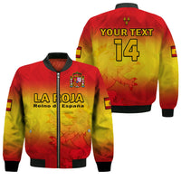 (Custom Text And Number) Spain Football Bomber Jacket La Roja World Cup 2022 - Wonder Print Shop