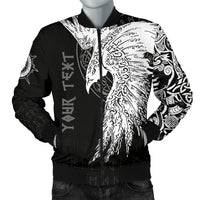 Custom Viking Men's Bomber Jacket Mystical Raven Tattoo Special RLT12 - Wonder Print Shop