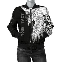 Custom Viking Women's Bomber Jacket Mystical Raven Tattoo Special RLT12 - Wonder Print Shop