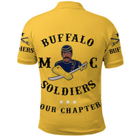 Custom Buffalo Soldiers Motorcycle Club Polo Shirt BSMC Simple Style Gold LT8 - Wonder Print Shop