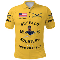 Custom Buffalo Soldiers Motorcycle Club Polo Shirt BSMC Simple Style Gold LT8 - Wonder Print Shop