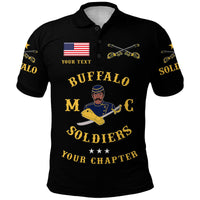 Custom Buffalo Soldiers Motorcycle Club Polo Shirt BSMC Simple Style Black LT8 - Wonder Print Shop