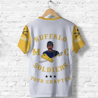 Custom Buffalo Soldiers Motorcycle Club BSMC T Shirt Original Style White Gold LT8 - Wonder Print Shop