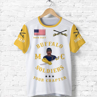 Custom Buffalo Soldiers Motorcycle Club BSMC T Shirt Simple Style White Gold LT8 - Wonder Print Shop