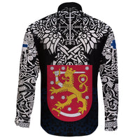 Viking Long Sleeve Button Shirt Finland Viking Symbol RLT12 - Wonder Print Shop