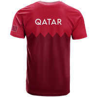 Qatar World Cup 2022 T-shirt, red back with large QATAR text