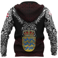 Viking Zip Hoodie - Denmark Viking Symbol RLT12 - Wonder Print Shop