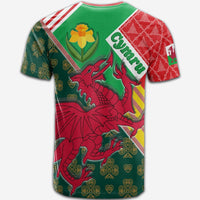 Celtic Wales T Shirt Cymru Dragon and Daffodils - Wonder Print Shop