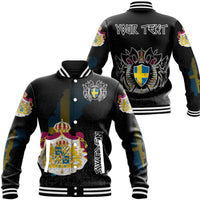 (Custom) Viking - Sweden Flag and Map Baseball Jackets style Viking Geri and Freki RLT12 - Wonder Print Shop