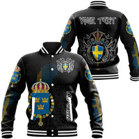 (Custom) Viking - Sweden Flag and Map (1) Baseball Jacket style Viking Geri and Freki RLT12 - Wonder Print Shop