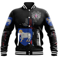 (Custom) Viking - Faroe Islands Flag and Map Baseball Jackets style Viking Geri and Freki RLT12 - Wonder Print Shop