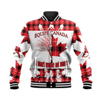 (Custom Personalised) Fathers Day - Canada Hockey Baseball Jacket - Maple Leaf Tartan LT9 - Wonder Print Shop