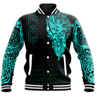Viking Clothing Viking Compass Vegvisir Tattoo Cyan Version Baseball Jackets RLT12 - Wonder Print Shop