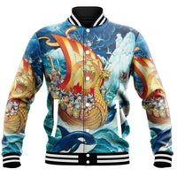 Viking Clothing Vikings Cat Drakkar Warship Baseball Jackets RLT12 - Wonder Print Shop