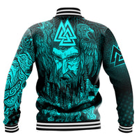 Viking Clothing Viking Odin Raven Tattoo Style Cyan Version Baseball Jackets RLT12 - Wonder Print Shop