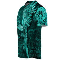 Viking Clothing Vegvisir With Raven Viking Compass Baseball Jersey Cyan Version RLT12 - Wonder Print Shop