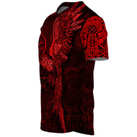 Viking Clothing Vegvisir With Raven Viking Compass Baseball Jersey Red Version RLT12 - Wonder Print Shop
