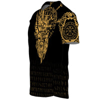 Viking Clothing Viking Compass Vegvisir Tattoo Gold Version Baseball Jersey RLT12 - Wonder Print Shop