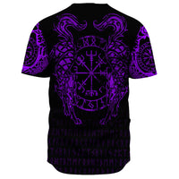 Viking Clothing Viking Compass Vegvisir Tattoo Purple Version Baseball Jersey RLT12 - Wonder Print Shop