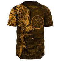 Viking Clothing Vegvisir With Raven Viking Compass Gold Version Baseball Jersey RLT12 - Wonder Print Shop