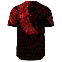 Viking Clothing Viking Odins Raven Tattoo Red Version Baseball Jersey RLT12 - Wonder Print Shop
