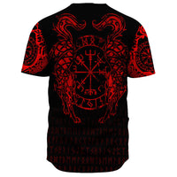 Viking Clothing Viking Compass Vegvisir Tattoo Red Version Baseball Jersey RLT12 - Wonder Print Shop